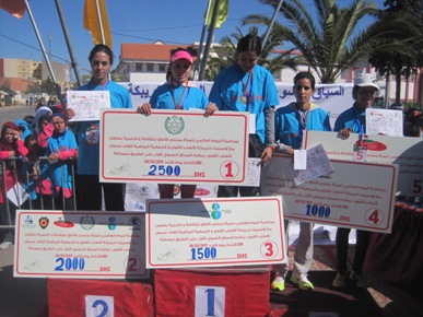 الرياضة النسوية في خدمة التنمية البشرية شعار السباق النسوي الأول على الطريق بخريبكة