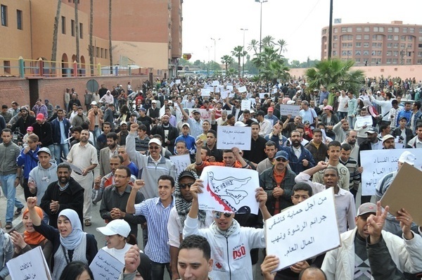 مسيرة لشباب 20 فبراير بمراكش - عدسة محمد الشافعي - الخبر