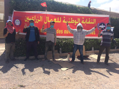 التضييق على العمل النقابي” و”الطرد التعسفي” يدفعان عمال “ضيعة سواس انشادن ” للاحتجاج وخرق حالة الطوارئ التضييق على العمل النقابي” و”الطرد التعسفي” يدفعان عمال “ضيعة سواس انشادن ” للاحتجاج وخرق حالة الطوارئ