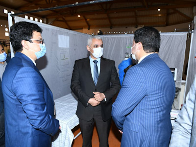 وزير الصحة وعامل إقليم الرحامنة في زيارة تفقدية لإحدى مراكز التلقيح بابن جرير وزير الصحة وعامل إقليم الرحامنة في زيارة تفقدية لإحدى مراكز التلقيح بابن جرير