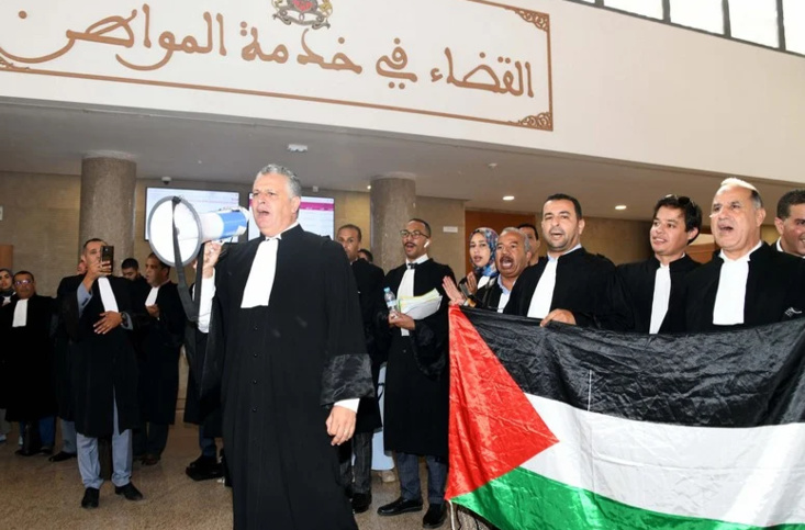 محامو الدار البيضاء يتظاهرون للتنديد بـ”هجوم إسرائيل” على مستشفى في غزة