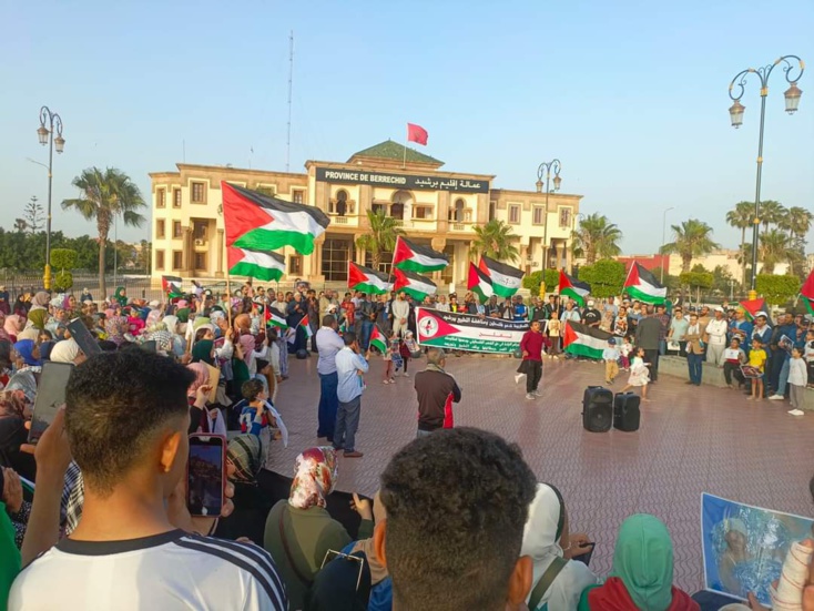 احتجاجات حاشدة بالمدن المغربية تنديدا بالمجازر الصهيونية في حق النازحين وللمطالبة بإسقاط التطبيع وإلغاء موازين
