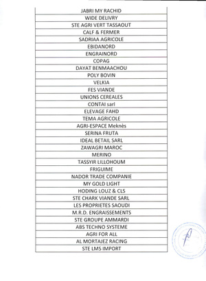 لائحة الشركات التي تقدمت للإستفادة من الدعم المخصص لأضاحي العيد العام الماضي لائحة الشركات التي تقدمت للإستفادة من الدعم المخصص لأضاحي العيد العام الماضي