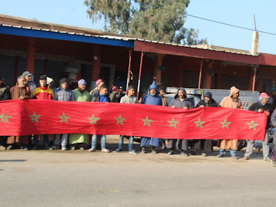 احتجاجات ساكنة جماعة بوشان إقليم الرحامنة بسبب إعادة الهيكلة.