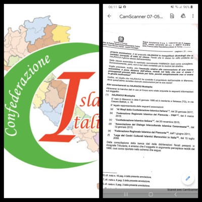 التقرير النهائي للشرطة المالية فرع تورينو حول رئيس الكنفدرالية الإسلامية الإيطالية المرفوع للنيابة العامة ، حسابات بنكية وتأسيس كيانات جمعوية ودينية وهمية على شاكلة فضيحة إل موندو الإسبانية !!