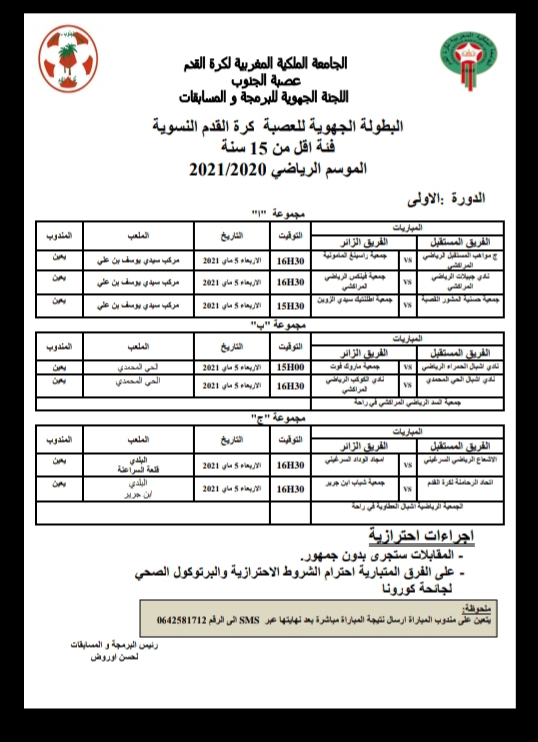انطلاق بطولة الفئات الصغرى لكرة القدم النسوية لعصبة الجنوب