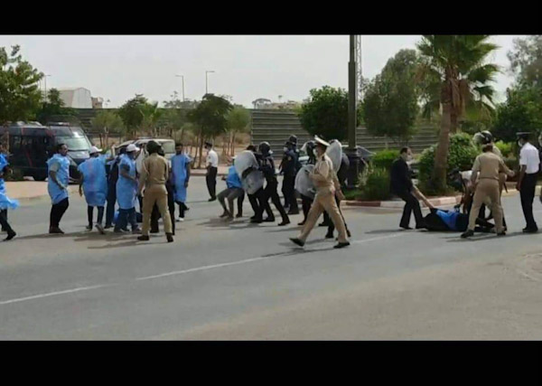 تدخل قوات الأمن بقوة لتفريق المحتجين المعطلين بابن جرير يسفر عن العديد من الإصابات في صفوفهم