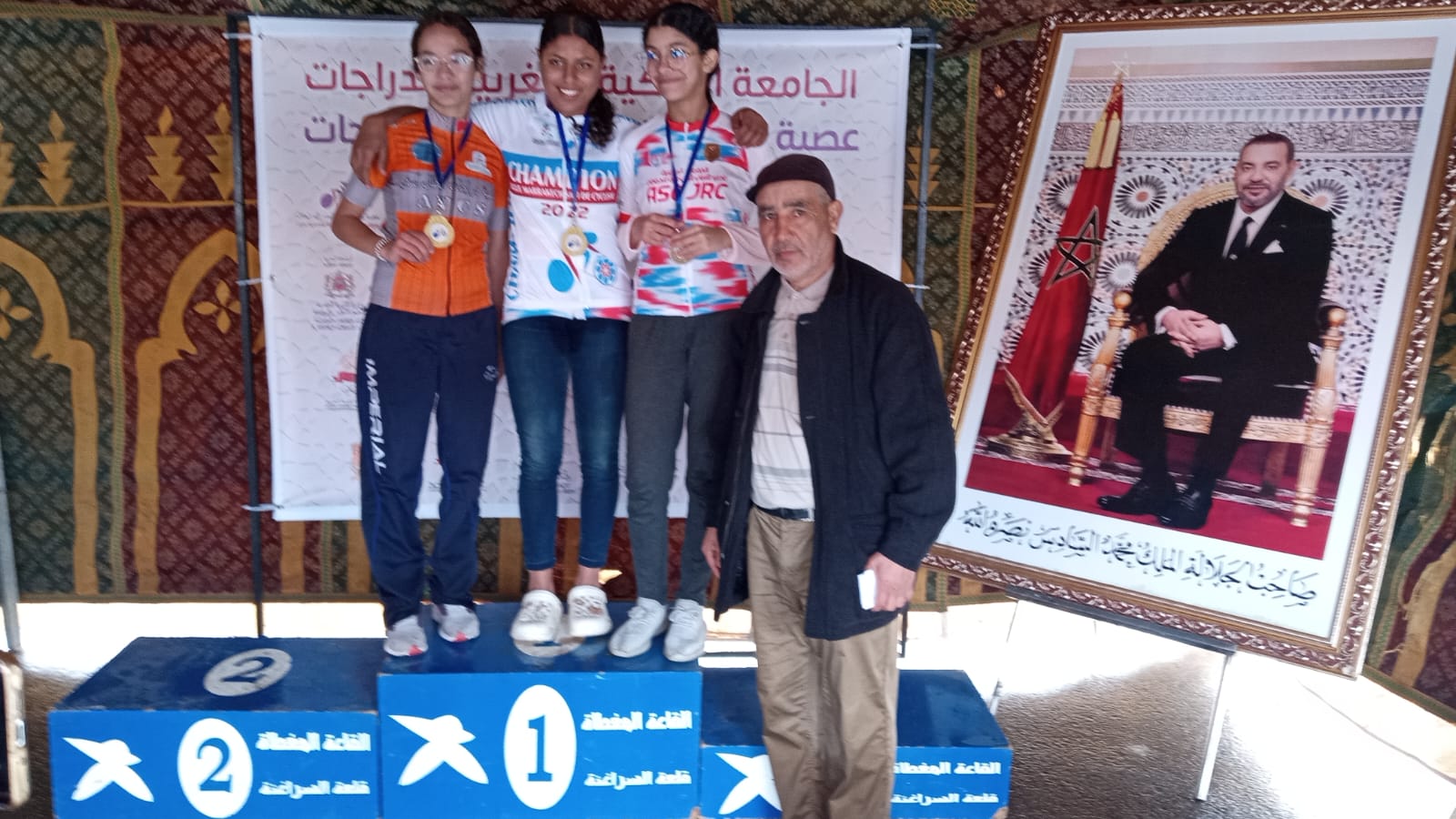  صغيرات وناشئات الجمعية الرياضية نادي شباب الرحامنة للدراجات يفزن ببطولة عصبة جهة مراكش اسفي للدراجات للموسم الرياضي 2022