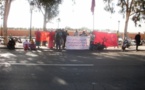 وقفة احتجاجية امام مقر عمالة اقليم الرحامنة  لأعضاء جمعية الحسنى السكنية بحي الأمل بابن جرير.