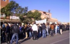 الطلبة الجامعيون باقليم الرحامنة في مسيرة احتجاجية سلمية نحو عمالة الاقليم