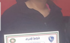 احتفال رمزي متواضع للاعبات اتحاد الرحامنة لكرة القدم النسوية بعيد ميلاد زميلتهم" آية المشتاري" بالملعب البلدي