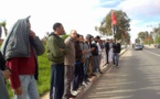 عمال السميسي ريجي ابن جرير وقفة احتجاجية امام عمالة اقليم الرحامنة