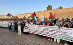 دعما لفلسطين ورفضا التطبيع مع اسرائيل...مئات المغاربة يتظاهرون بمراكش
