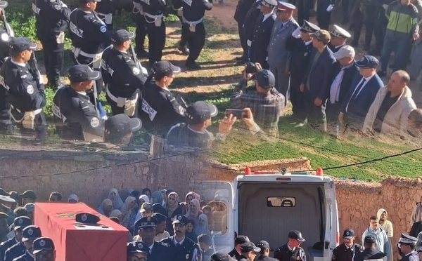 المنطقة الاقليمية للامن بقلعة السراغنة تشيع جثمان شهيد الواجب الوطني حارس الامن عبدالفتاح الروكتيني